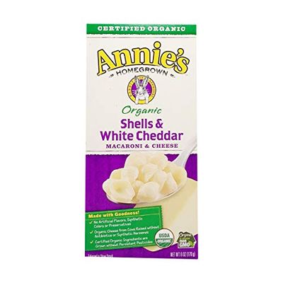 Annie&#39;s Homegrown Organic Macaroni &amp; Cheese - Shells &amp; White Cheddar - 6 oz