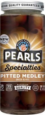 Pearls Specialties, Pitted Greek Medley Olives, Pack of 6, 6.3 oz Jars