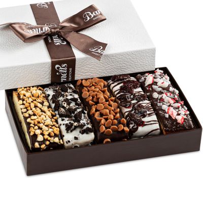 5 Valentines Chocolate Biscotti Gift Box, Gourmet Cookie Gift Basket for Food Delivery, Fancy Cookies Gift Ideas for Women, Men, Wife Girlfriend
