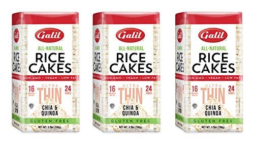 Galil Ultra-Thin Rice Cakes with Chia &amp; Quinoa Pack of 3  All-Natural, Non-GMO, Low Fat, Gluten-Free Rice Cakes 3.5oz.