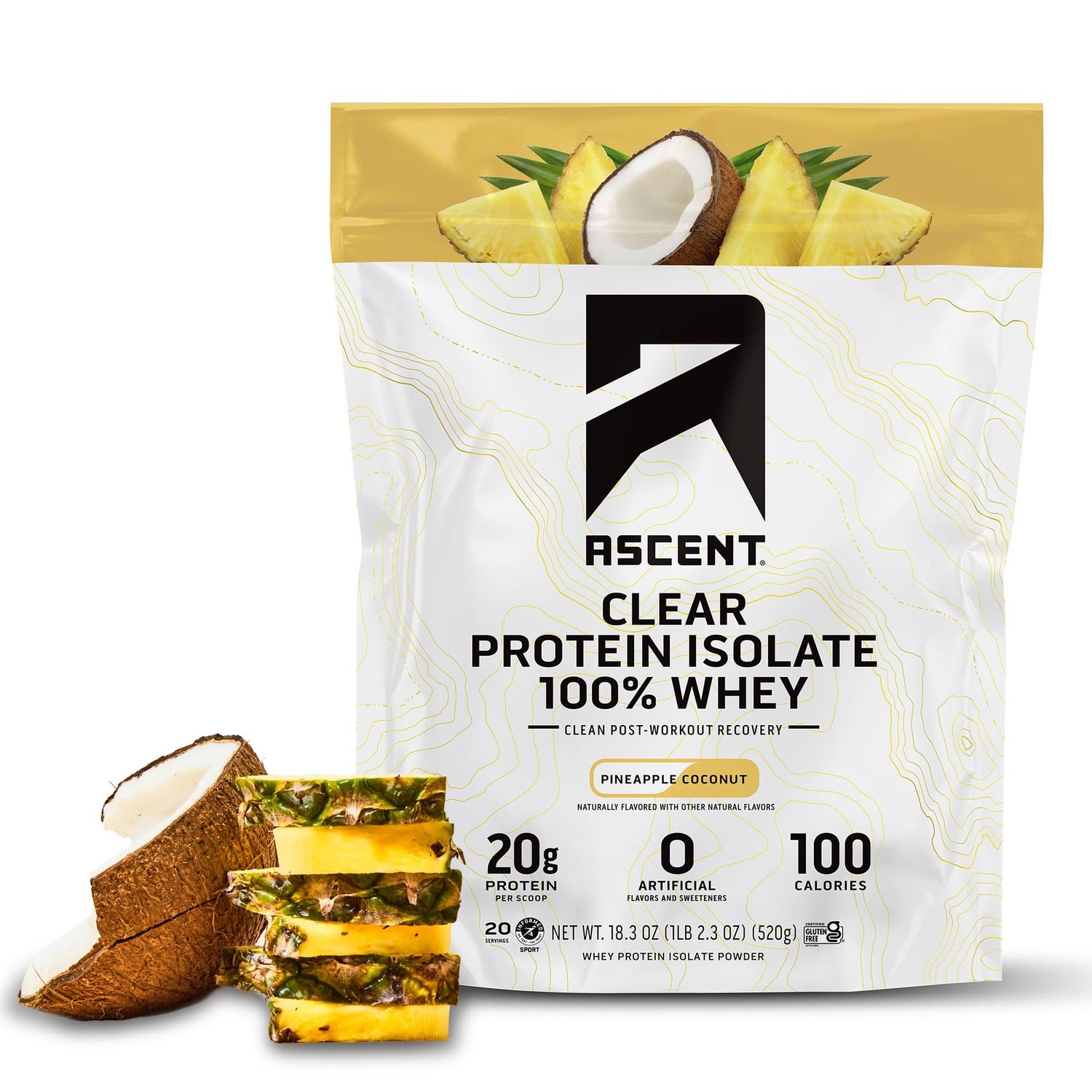 Ascent Clear Whey Protein Isolate - Pineapple Coconut