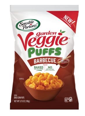 Sensible Portions Garden Veggie Puffs, BBQ, 3.75 oz Bag (Pack of 6)