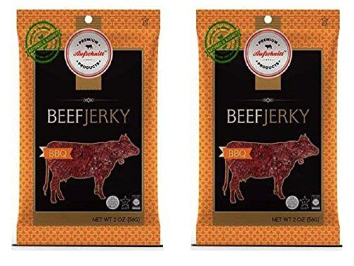 Aufschnitt Grass Fed Beef Jerky - Low Sodium, Certified Kosher - Halal and Keto Friendly - 2 Pack, BBQ
