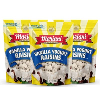 Mariani  Vanilla Yogurt Raisins  Healthy Snacks for Kids &amp; Adults  Gluten Free Snacks  4 Ounces (Pack of 3)