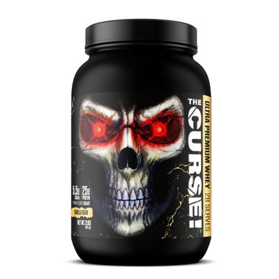 JNX SPORTS The Curse! Ultra Premium Whey Protein Powder Vanilla Bean 2lb  25g Protein Per Serve, Primary Source Whey Isolate