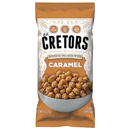 G.H. Cretors Caramel Corn - Irresistible Gourmet Caramel Popcorn Snacks in Individual Bags, 8 Oz (Pack of 6)