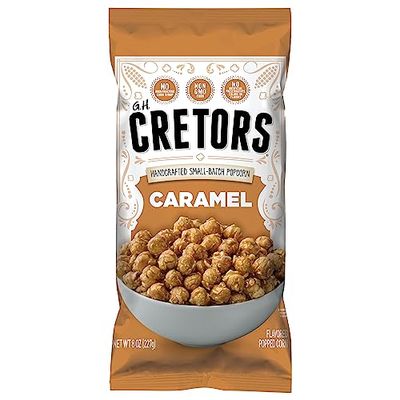 G.H. Cretors Caramel Corn - Irresistible Gourmet Caramel Popcorn Snacks in Individual Bags, 8 Oz (Pack of 6)