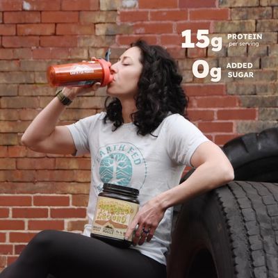 Earth Fed Muscle Common Ground Vegan Protein Powder, Chocolate Plant Based Protein with Organic Cocoa Powder &amp; MCT Oil - Soy Free, Gluten Free, Zero Added Sugar, Keto - 30 Servings