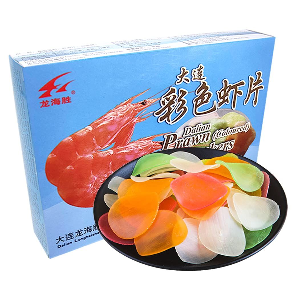 JTEDZI Uncooked Prawn Chips 6.35 oz / 180g, Colored Shrimp Chips Snack, Prawn Crackers, Shrimp Chips Uncooked, Shrimp Crackers for Adult and Child (Multi Color, Pack of 1)