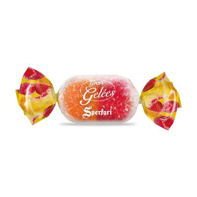 Sperlari Candies Gran Duetto Orange, Peach &amp; Raspberry Italian Fruit Nectar Jelly Candy - Gluten Free, No Artificial Coloring, Individually Wrapped Gummy Candy - Fruit Gummies Made In Italy 1 KG Bag