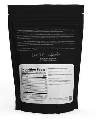 True Nutrition Grass Fed Beef Protein Powder Isolate - 29g of Paleo, Keto, Carnivore Beef Protein per Serving - Zero Carb, Fat and Gluten Free, Dairy Free, Soy Free - Unsweetened/Unflavored - 1LB