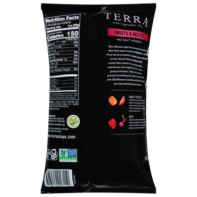 Terra Vegetable Chips, Sweets &amp; Beets, No Salt Added, 5 oz. (Pack of 12)