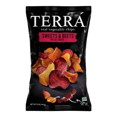 Terra Vegetable Chips, Sweets &amp; Beets, No Salt Added, 5 oz. (Pack of 12)
