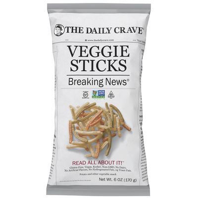 The Daily Crave Veggie Sticks, 6 Oz (Pack Of 8) Non GMO, Gluten Free, Kosher, Crunchy, Vegan