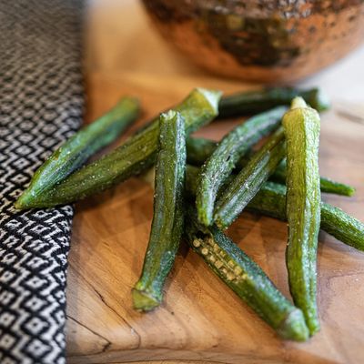 Dried Okra Chips  Sea Salted  Natural  Delicious Healthy Snack  No Color Added - No Sugar Added  Crispy Veggie Chips (1 Pound, Okra)