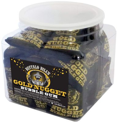 Buffalo Bills Gold Nugget Bubble Gum 20-Ct Tubs (20 black 2oz burlap bags of gold nugget bubble gum)