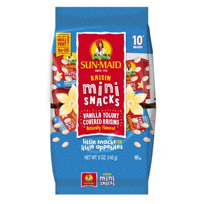 Sun-Maid Vanilla Yogurt Coated Raisins - (10 Pack) 0.5 oz Mini Snack-Size Box - Yogurt Covered Dried Fruit Snack for Lunches and Snacks