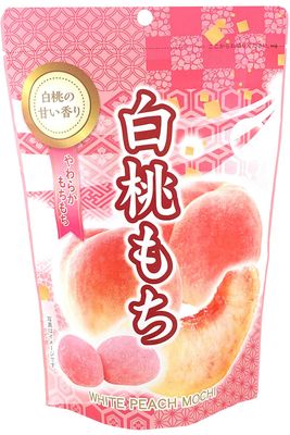 Mochi White Peach Traditional Japanese Rice Cakes, 130g, Soft Chewy Wagashi Sweets Estala