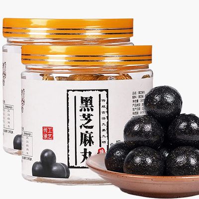 Hee Creek Black Sesame Balls 12.7 oz (40 Balls) Supports Hair Health &amp; Natural Shine Handmade Black Sesame Snacks with Black Sesame Seeds Black Rice Black Bean, No Additives
