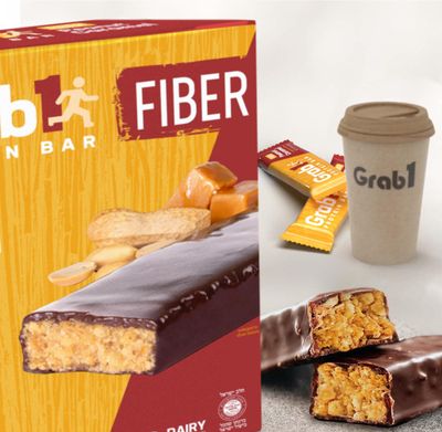 Grab1 High Fiber Protein Bars  9 Grams Fiber  10 Grams Protein  Peanut Caramel Flavor (2 Pack - 10 Bars) Controls Hunger  Delicious Tasting (For Real!)  Lower Net Carbs  Low Calorie  Certified Kosher