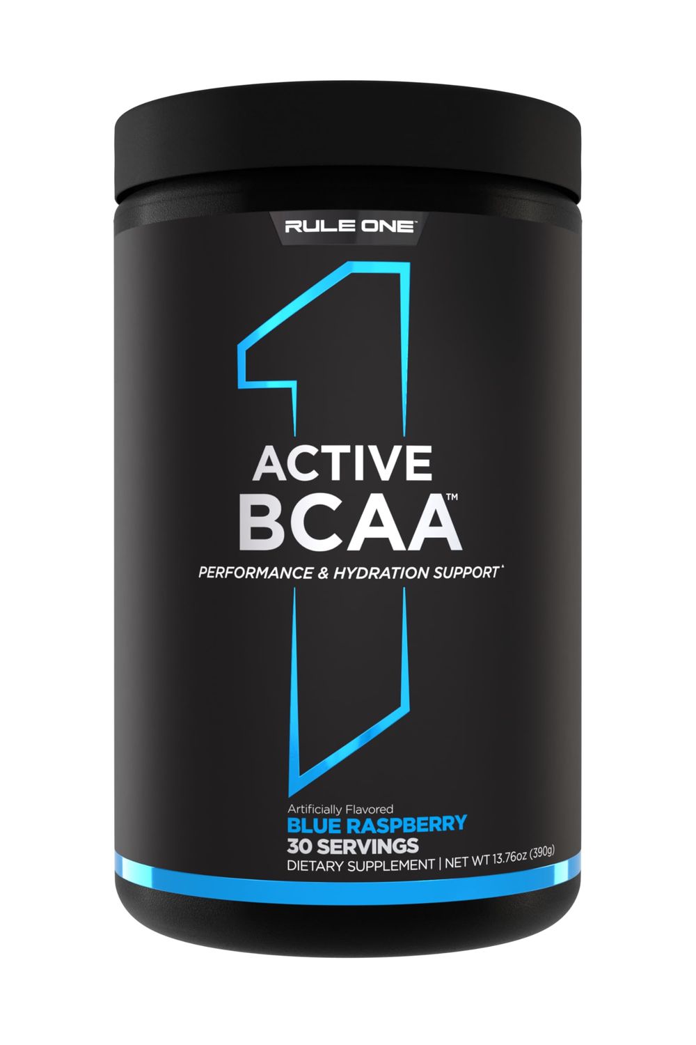 Rule 1 Active BCAA - Performance, Hydration, and Recovery Support with 5g BCAAs  Electrolytes, L-Glutamine, and Citrulline (30 Servings, Blue Raspberry)