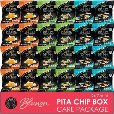 Stacy Pita Thins Variety Pack - Baked Healthy Snack - Bulk Assortment - Care Package Gift Box (24 Count)