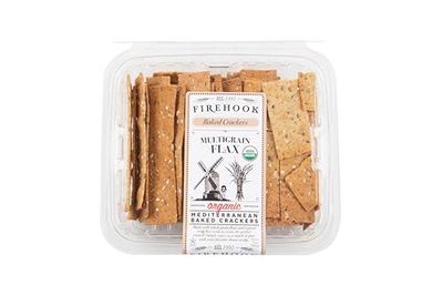 Firehook Multigrain Flax Crackers - Artisan Baked, Uniquely Crunchy &amp; Hearty, Made with Whole Grains &amp; Flax Seeds - Organic, Non-GMO, Kosher- 8 oz Box