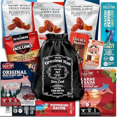 Beef Jerky &amp; Nuts Gift Baskets For Men - Nuts, Meat And Cheese Gift Baskets, Birthday Gifts For Men Who Have Everything With Beef Jerky Snacks Variety Pack - Care Package For Men by Cheshire Gifts