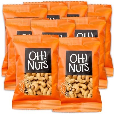 Oh! Nuts Cashews Raw Individual Nut Snacks for On-the-Go - 12 Convenient Nut Snacks for School - Bulk Nuts Variety - Individual Packs (1.5 oz Each)
