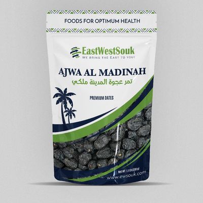 ALALAWI Al Madina Ajwa Dates - Premium Quality - 1.1lb (500g) - Imported from Madinah Munawwara, Saudi Arabia - Ramadan Gift Box - Fiber-Rich Snack Dry Fruit.