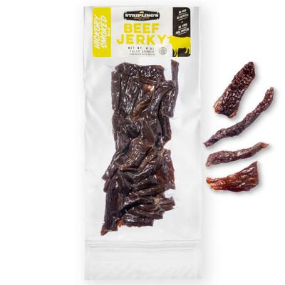 Stripling&#39;s Hickory Smoked Beef Jerky - Family Owned Premium Beef Jerky Snack Packs - Tender Carnivore Snacks Made in the USA, Beef Jerky Gifts for Men - High-Protein Snack Ideal for Jerky Lovers