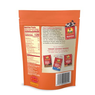 Sun-Maid California Zante Currants Snack Bags Whole Natural Dried Fruit No Artificial Flavors Non-GMO Vegan And Vegetarian Friendly 8 Ounce , Pack of 1