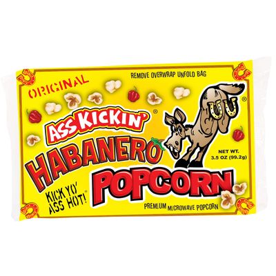 ASS KICKIN&#39; Habanero Microwave Popcorn Bags - 3 Pack - Ultimate Spicy Popcorn Gourmet Gift - Makes a Great Movie Theater Popcorn or Snack Food for Movie Night