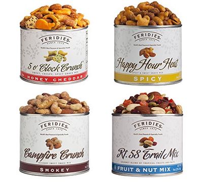 FERIDIES Sweet and Spicy Snack and Trail Mix Assortment (Rt.58 Trail Mix, Campfire Crunch, Happy Hour Heat, and 5&#39;O Clock Crunch) - 36 ounces Total