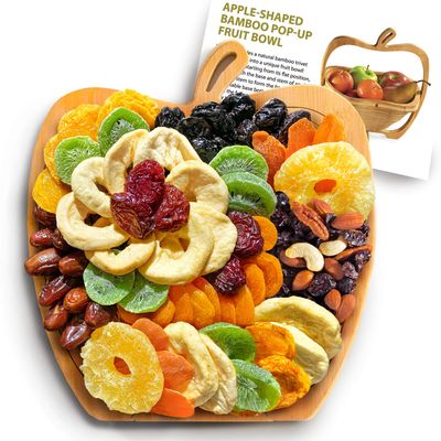 Apple Dried Fruit Gift Tray Turns into Fruit Basket, Dried Fruit &amp; Trail Mix - Corporate Gifting, Holiday Gifting