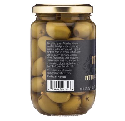 Mina Green Olives Pitted, 12.5 oz (Pack of 6) - Delicious Pitted Green Olives, Keto and Paleo Snack, Premium Hand Picked Olives, Naturally Cured, Gluten Free, Low Carb, Vegan, Non GMO and Kosher