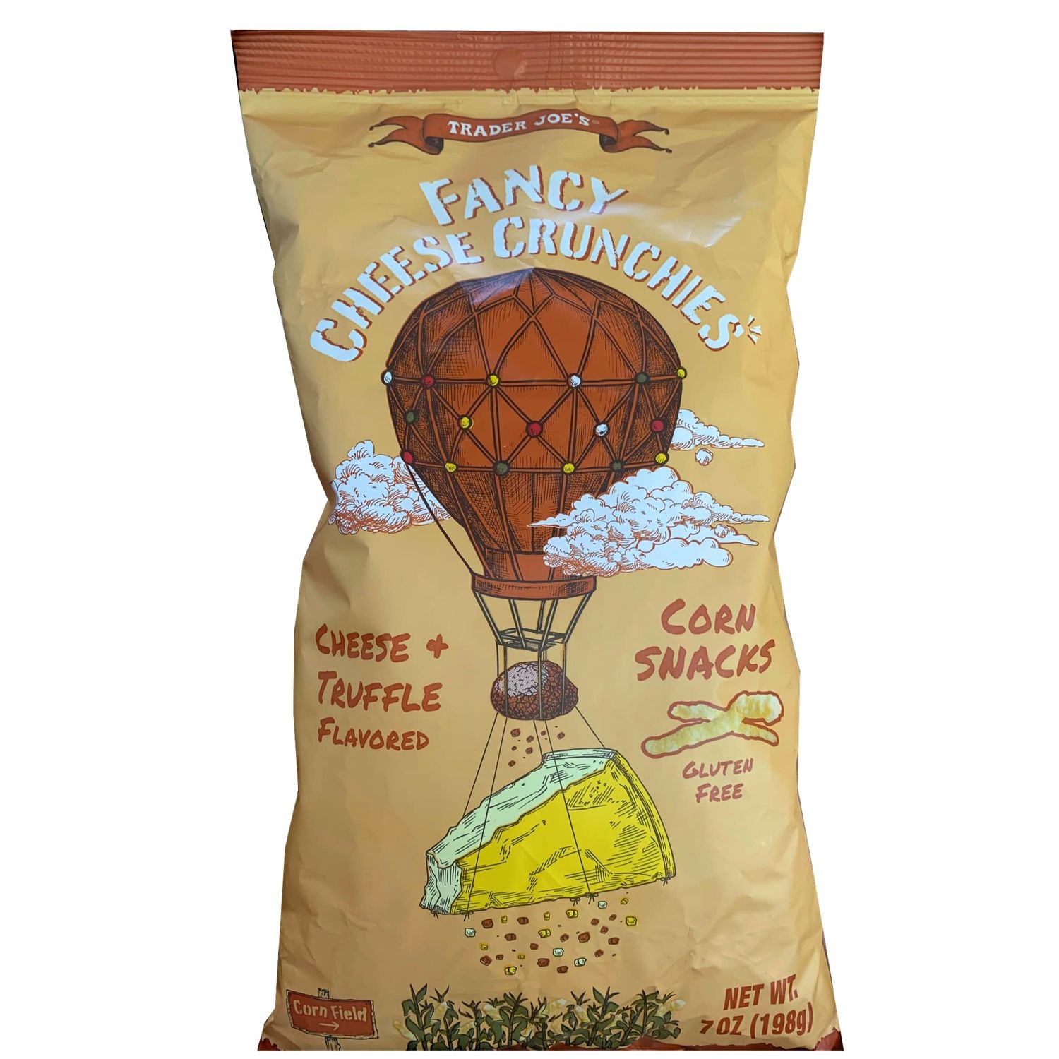 Trader Joes Fancy Cheese Crunchies, Cheese and Truffle Flavored, 7 ounces (198 grams)