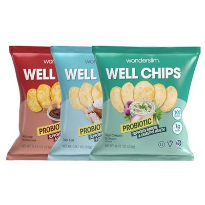 WonderSlim Potato Well Chips, Variety Pack, With Probiotics &amp; Immune Support, Vegan, Gluten Free (12ct)