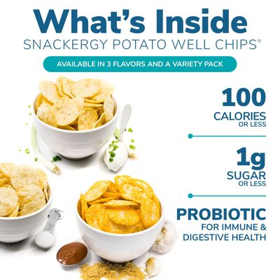 WonderSlim Potato Well Chips, Variety Pack, With Probiotics &amp; Immune Support, Vegan, Gluten Free (12ct)