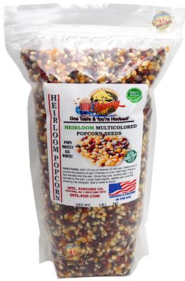 1.9 LB Heirloom Multi-colored Premium Popcorn Kernels  Non-GMO  USA Grown  All Natural, Vegan, Gluten Free, KOSHER  Low Calorie High Fiber Snack  Perfect for Movie Night  INTL POP