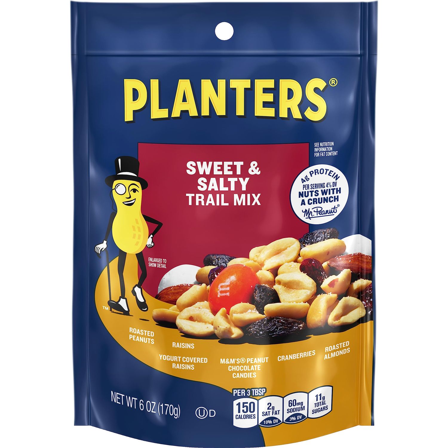 Planters Trail Mix, Sweet &amp; Salty 6 Oz (Pack of 12)
