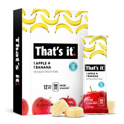 That&#39;s It Nutrition Apples  Banana 100% Natural Real Fruit Bar, Paleo for Children &amp; Adults, Non GMO Sugar-Free, No preservatives Energy Food, 14.4 Oz, Pack of 12