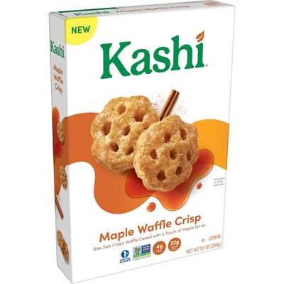 Kashi Cold Breakfast Cereal, Vegan, Made with Whole Grains, Maple Waffle Bites (8 Boxes)