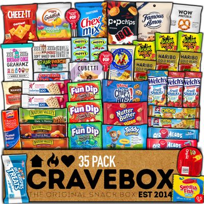 CRAVEBOX Valentines Day snacks variety pack for adults snack box, Snack Pack Care Package Gift - College Back to School