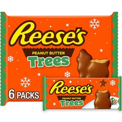 REESE&#39;S Milk Chocolate Peanut Butter Trees, Christmas Stocking Stuffer Candy Packs, 1.2 oz (6 Count)