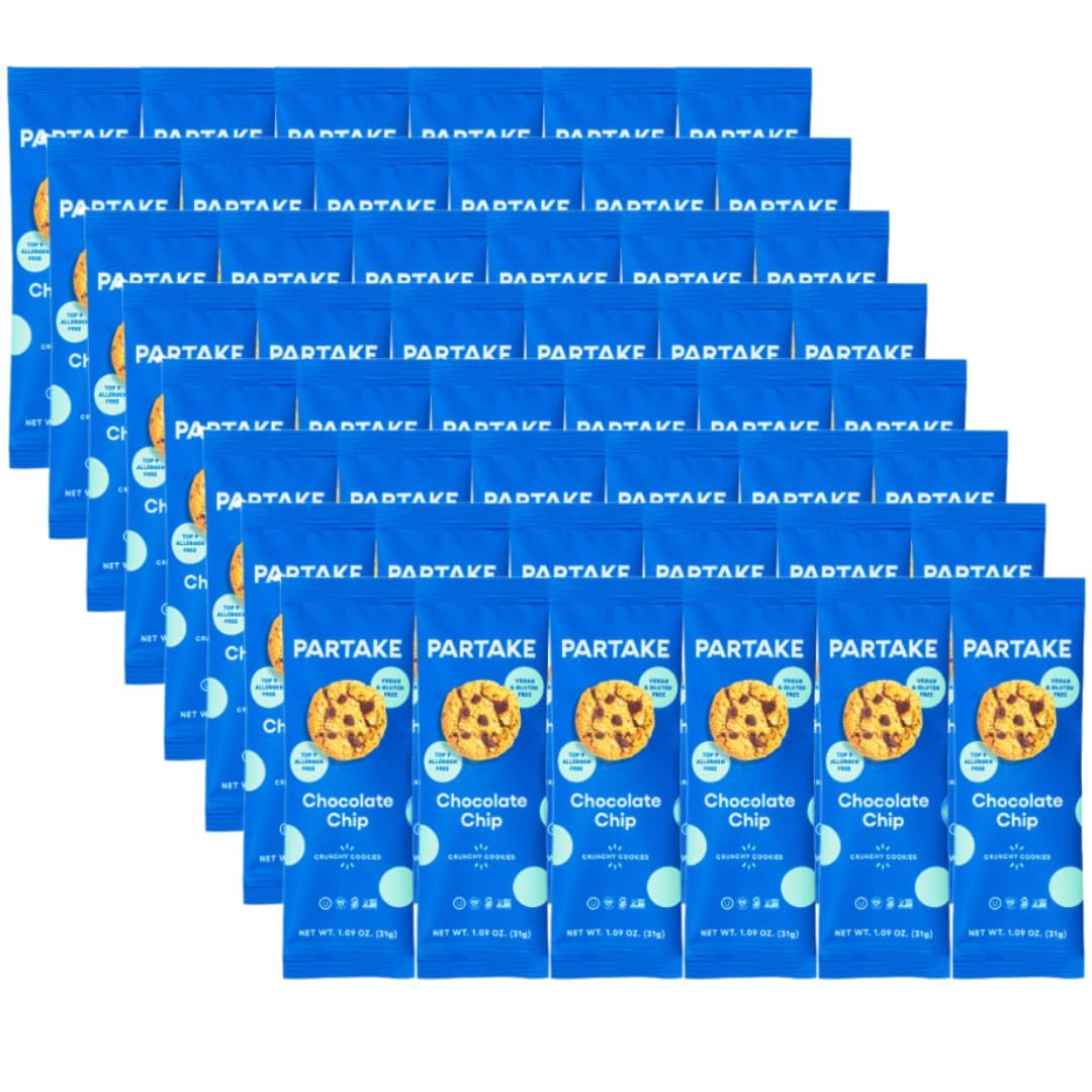 Gluten Free Crunchy Vegan Snack Packs by Partake  48Ct  Non-GMO, Dairy Free, Nut Free, Egg Free,Wheat Free  Safe School Snack for Kids  Contents May Vary.