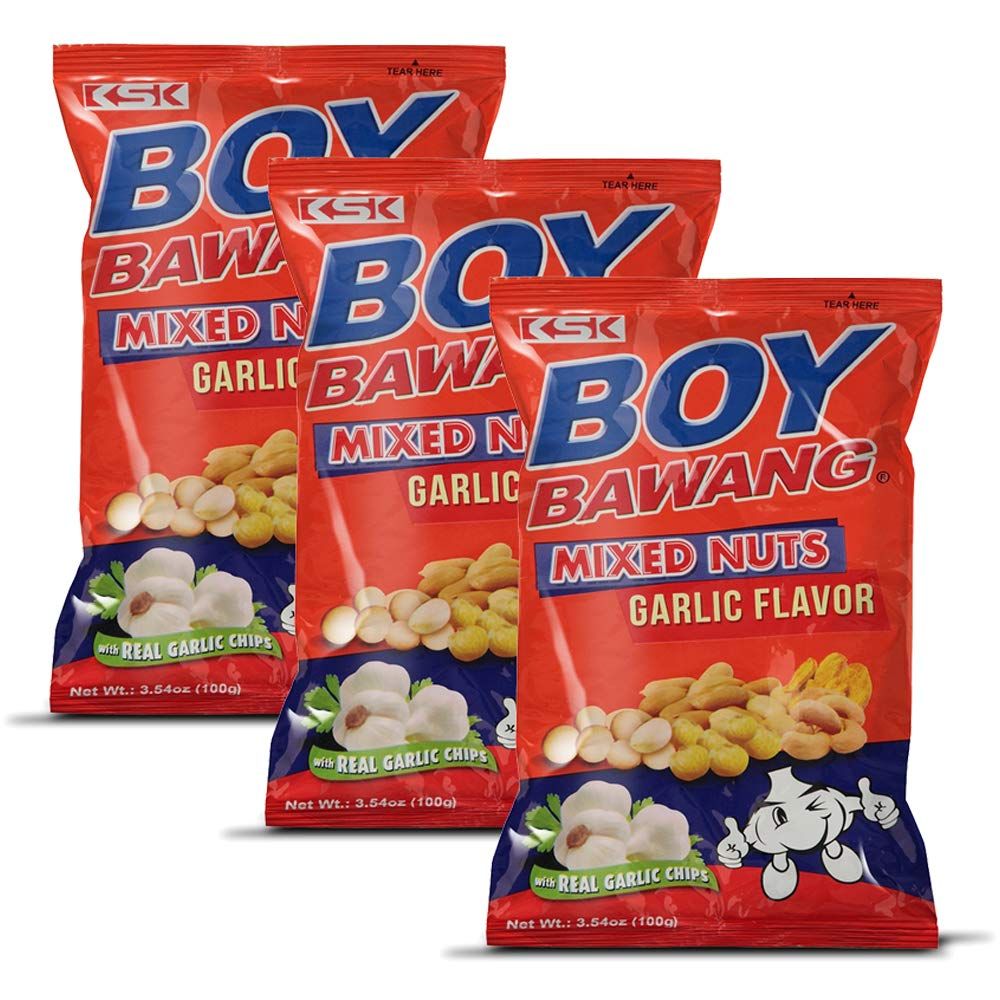 Boy Bawang Mixed Nuts Garlic Flavor Pack Of Three 3.54 Oz A Pack
