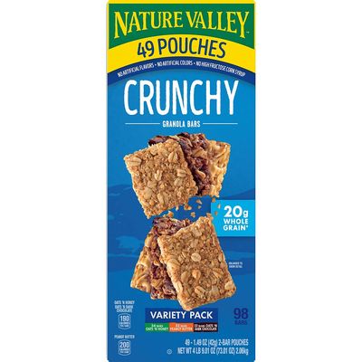 Nature Valley Crunchy Granola Bars Variety Pack 49 pouches - 1.49 oz each (98 bars)