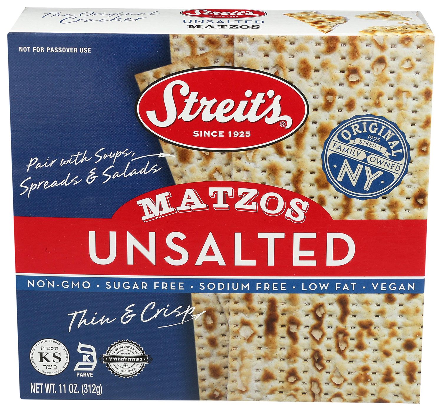 Streit&#39;s Unsalted Matzo, 11 oz