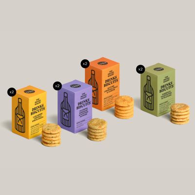 The Drinks Bakery Mixed Flavours Pack  Expertly Paired to Your Favourite Drinks  Award Winning Drinks Biscuits as Seen on Dragons Den  Made in Scotland  Luxury Savoury Biscuits (8 x 36g)